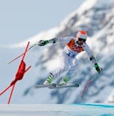 Skiing action shot